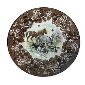 Vintage 1930's Alpine‎ White Ironstone Wood & Sons Fox Hunters Plate